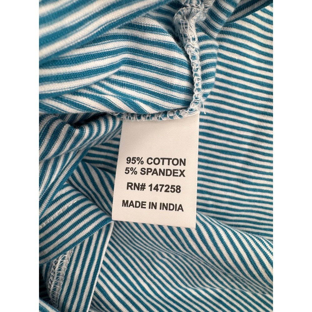 NWT Simply Southern Mens L Short Sleeve Polo Teal Striped Cotton Stretch Preppy - Picture 11 of 11